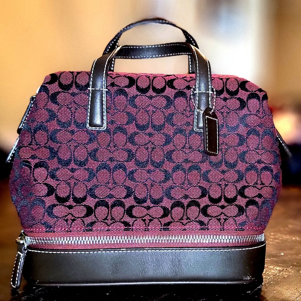 Burgundy Coach Mini Tote